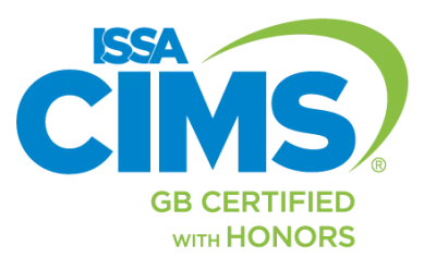 Badge representing a Cleaning Industry Management Standard (CIMS) Green Building (GB) with Honors certification from ISSA